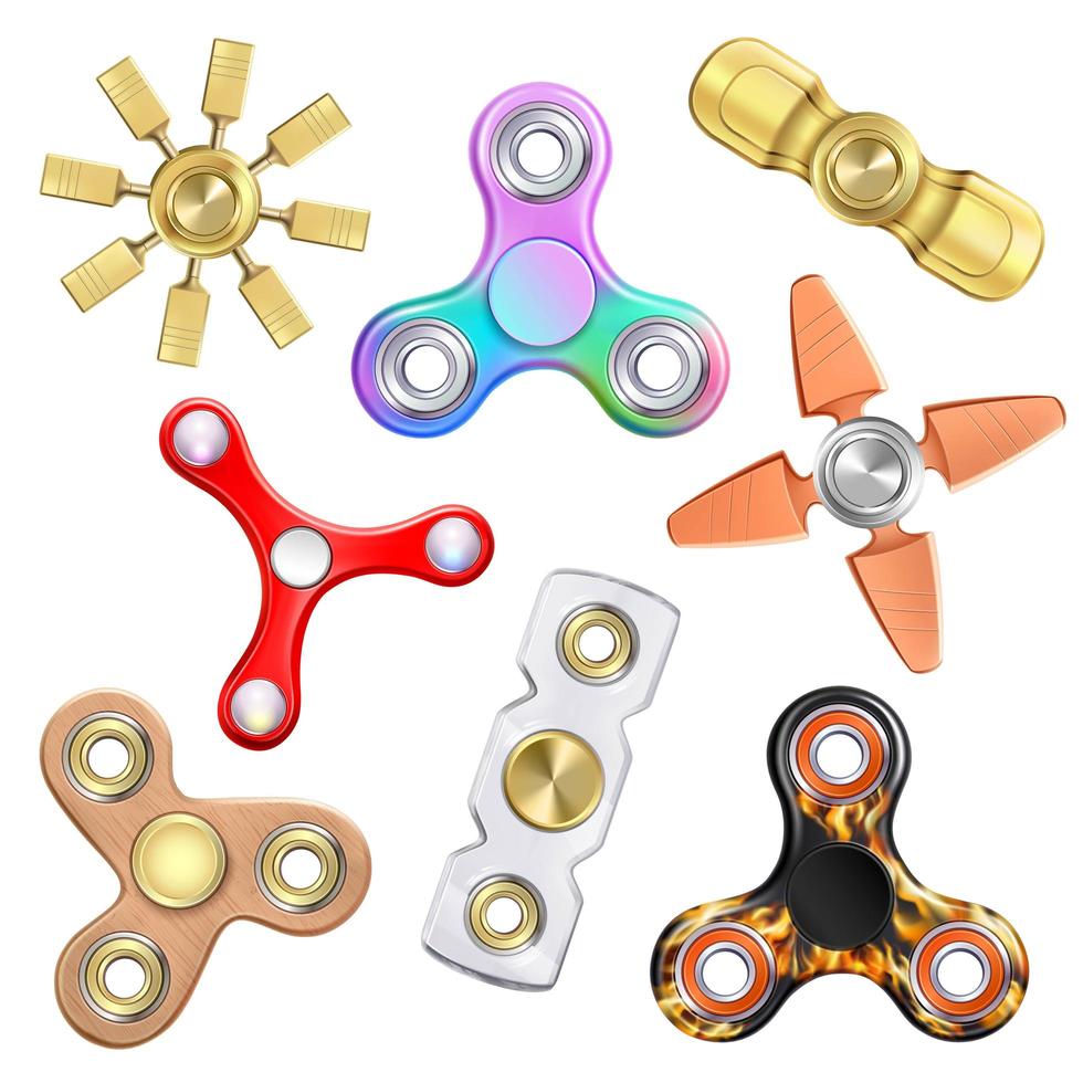 set van realistische vingerspinners vector