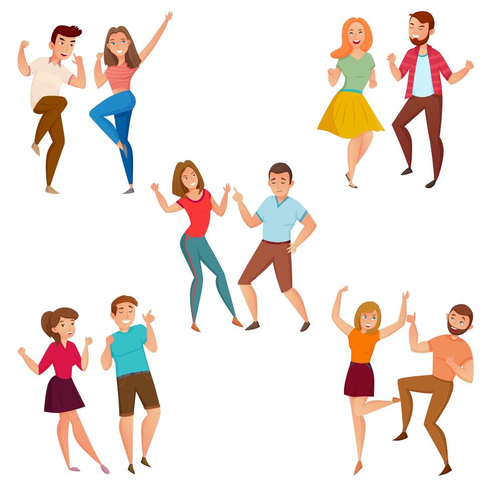 set cartoon paren dansen vector