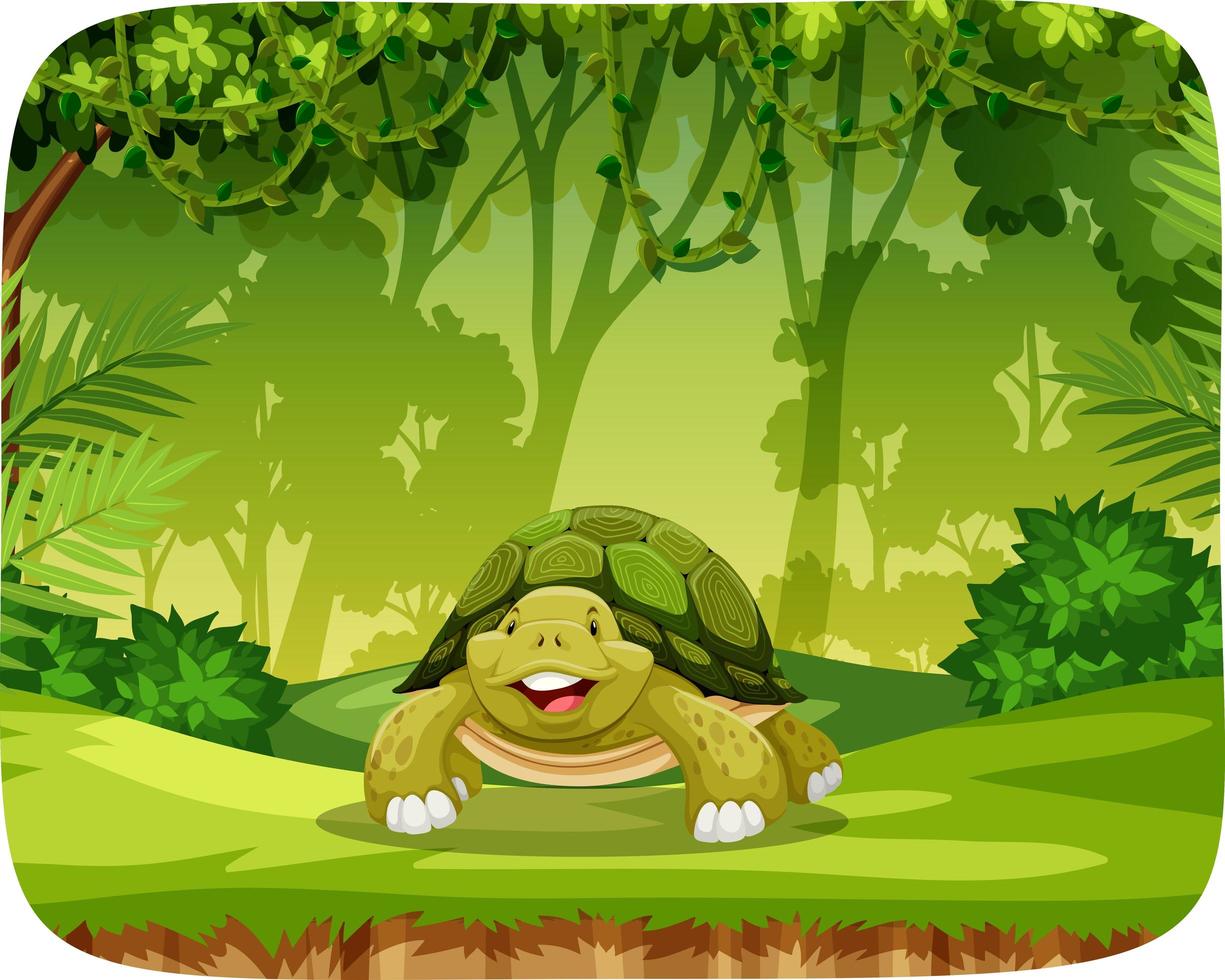 schildpad in jungle-thema-instelling vector