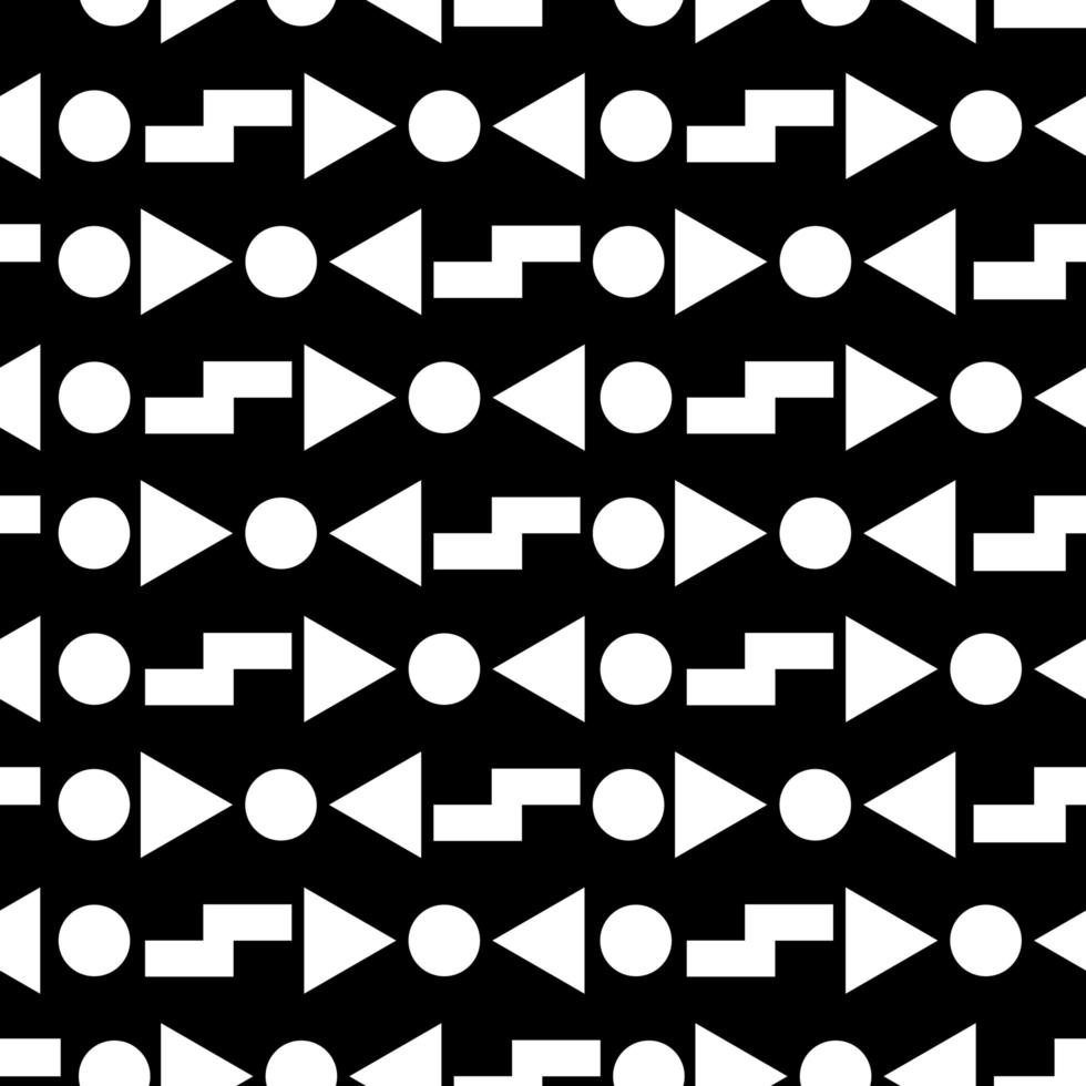 geometrisch naadloos patroon zwart-wit vintage design vector