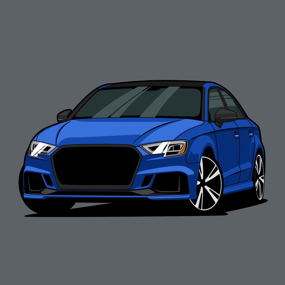 blauwe auto tekening vector