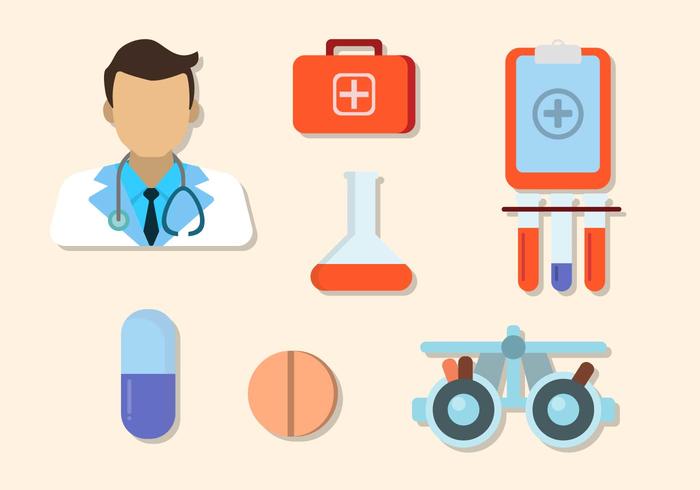 Flat Hospital Elements vector