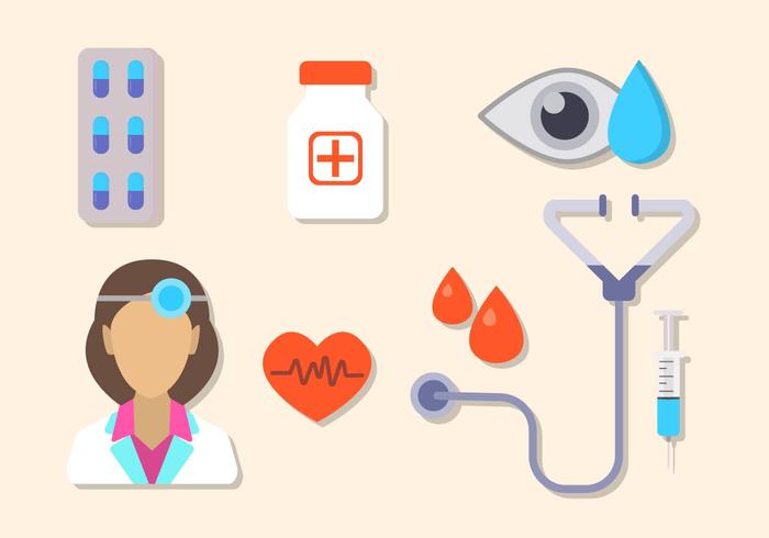 Flat Hospital Elements vector