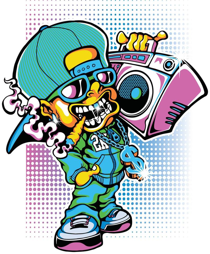 heup hop karakter illustratie ontwerp kunst vector