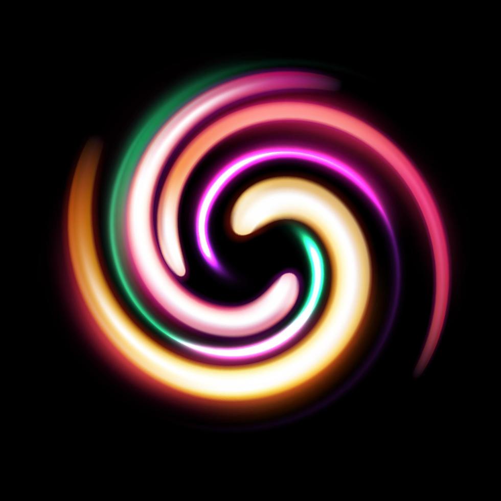 roterende veelkleurige swirl-verlichting, geïsoleerd en gemakkelijk te bewerken. vector illustratie