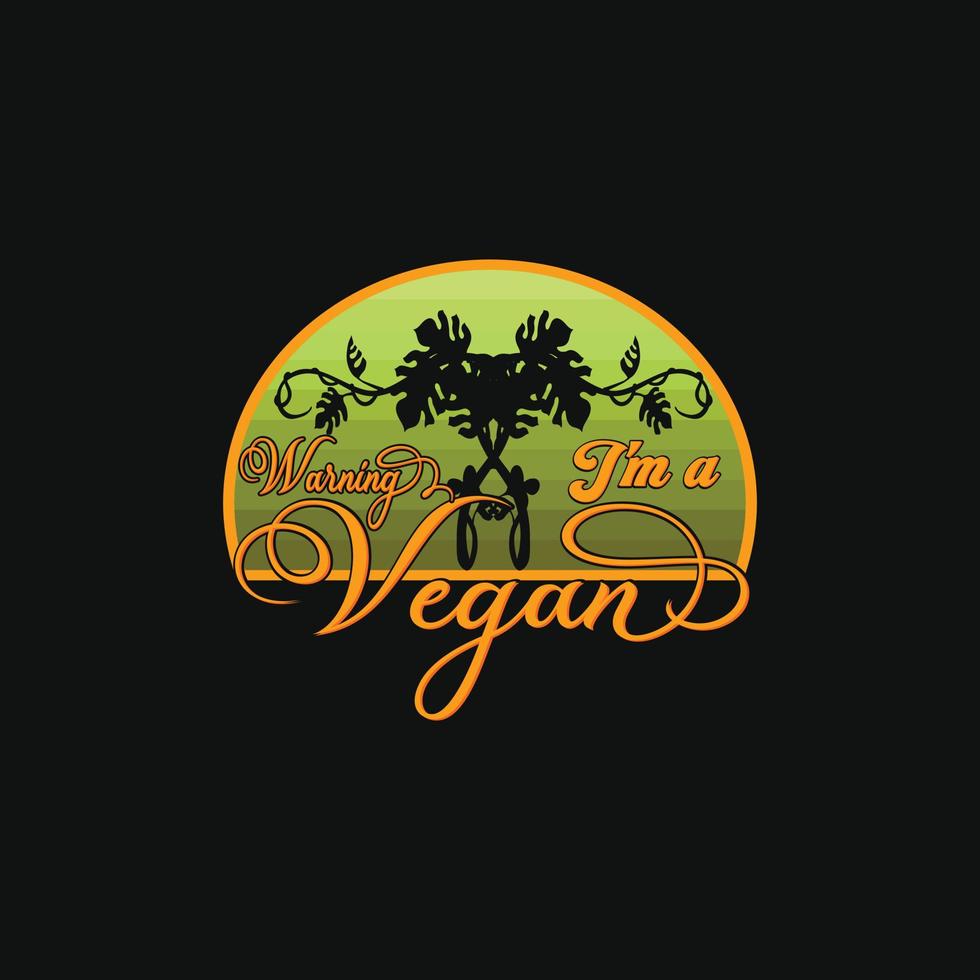 waarschuwing ik ben een veganistisch vector t-shirt sjabloon. vector grafiek, veganistisch dag t-shirt ontwerp. kan worden gebruikt voor afdrukken mokken, sticker ontwerpen, groet kaarten, affiches, Tassen, en t-shirts.