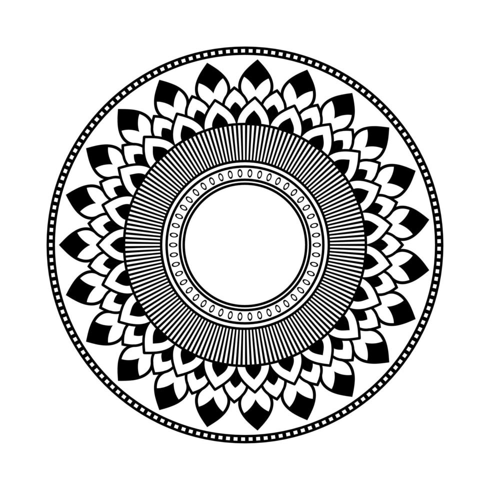 mandala, mandala patroon stencil krabbels, ronde ornament patronen voor henna, mehndi, tatoeëren, kleur boek bladzijde vector