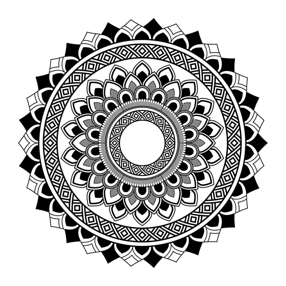 mandala, mandala patroon stencil krabbels, ronde ornament patronen voor henna, mehndi, tatoeëren, kleur boek bladzijde vector