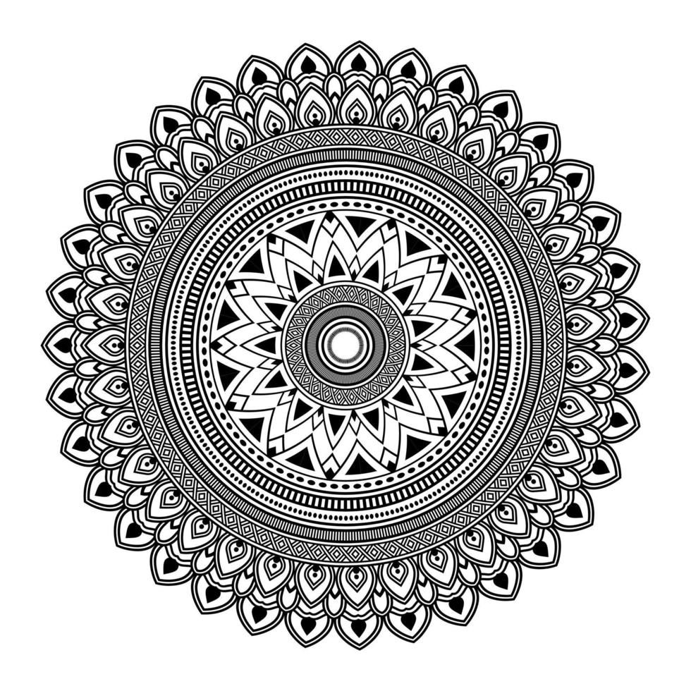 mandala, mandala patroon stencil krabbels, ronde ornament patronen voor henna, mehndi, tatoeëren, kleur boek bladzijde vector