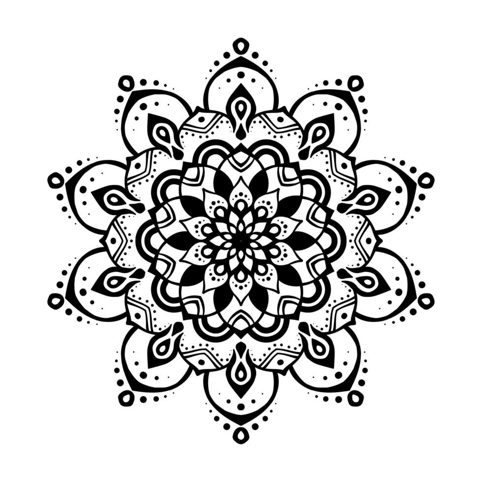 mandala, mandala patroon stencil krabbels, ronde ornament patronen voor henna, mehndi, tatoeëren, kleur boek bladzijde vector