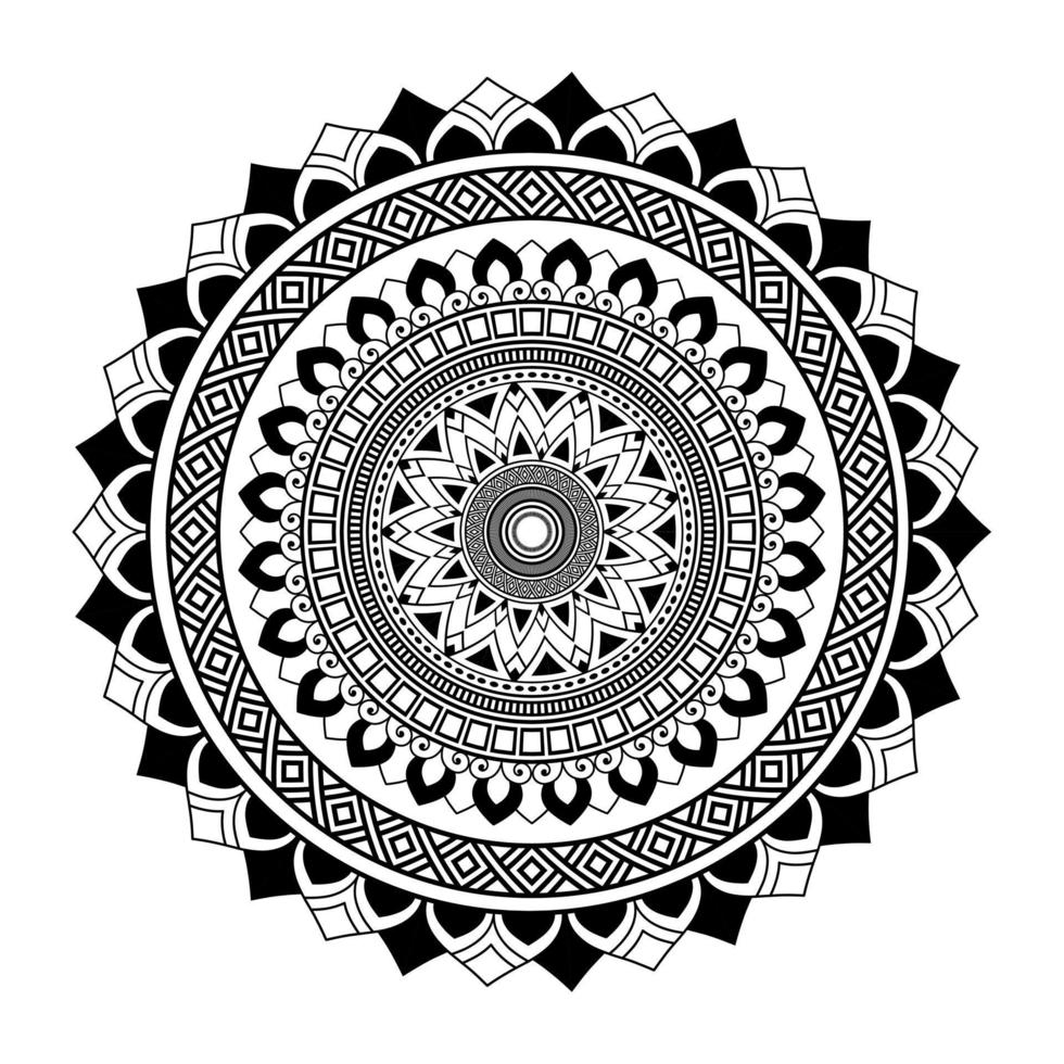 mandala, mandala patroon stencil krabbels, ronde ornament patronen voor henna, mehndi, tatoeëren, kleur boek bladzijde vector