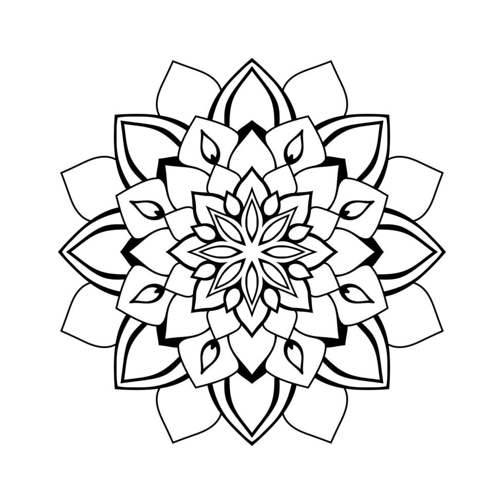 mandala, mandala patroon stencil krabbels, ronde ornament patronen voor henna, mehndi, tatoeëren, kleur boek bladzijde vector