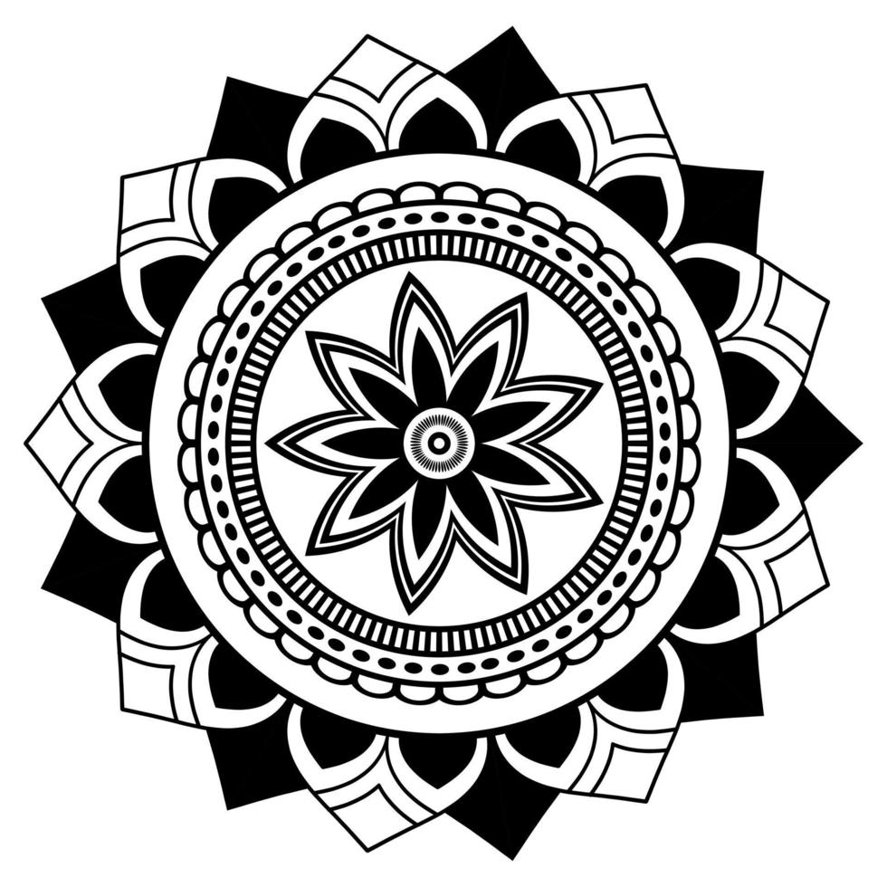 mandala, mandala patroon stencil krabbels, ronde ornament patronen voor henna, mehndi, tatoeëren, kleur boek bladzijde vector