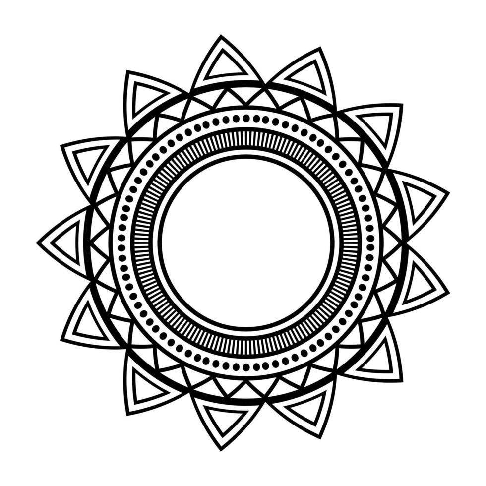 mandala, mandala patroon stencil krabbels, ronde ornament patronen voor henna, mehndi, tatoeëren, kleur boek bladzijde vector