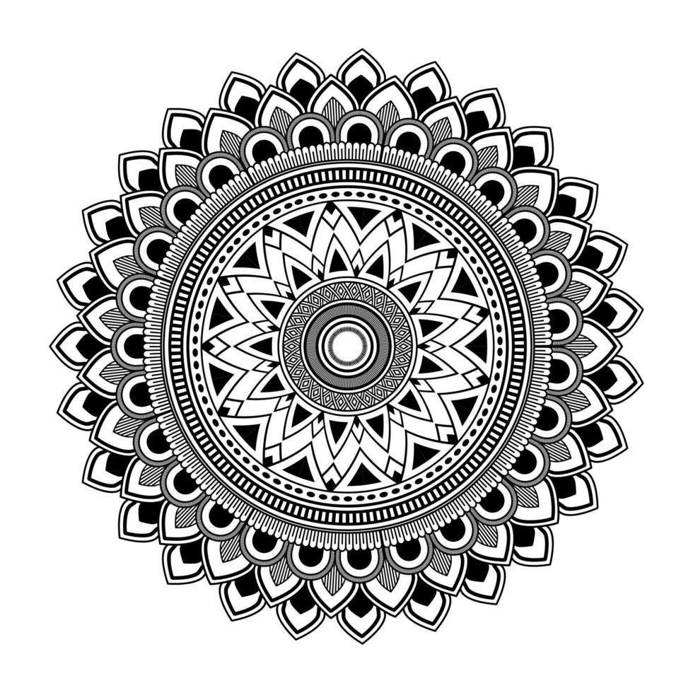 mandala, mandala patroon stencil krabbels, ronde ornament patronen voor henna, mehndi, tatoeëren, kleur boek bladzijde vector