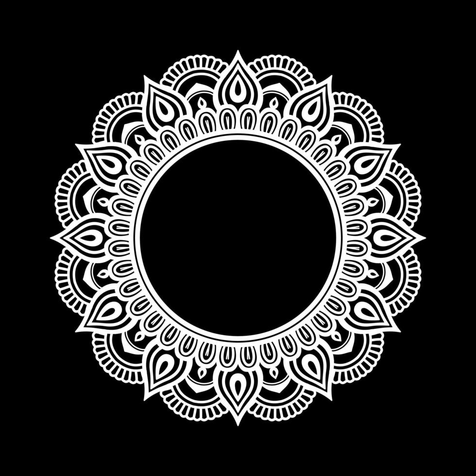 wit mandala Aan zwart patroon stencil doodles schetsen, ronde ornament patronen voor henna, mehndi, tatoeëren vector