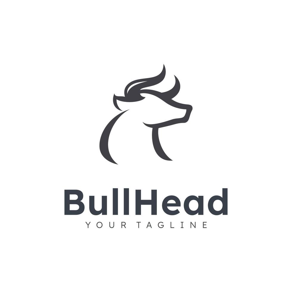 stier hoofd logo. abstract stier hoofd met hoorns icoon. vector