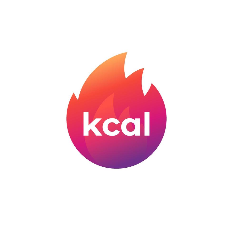 kcal icoon, kilocalorie, dik brandend vector