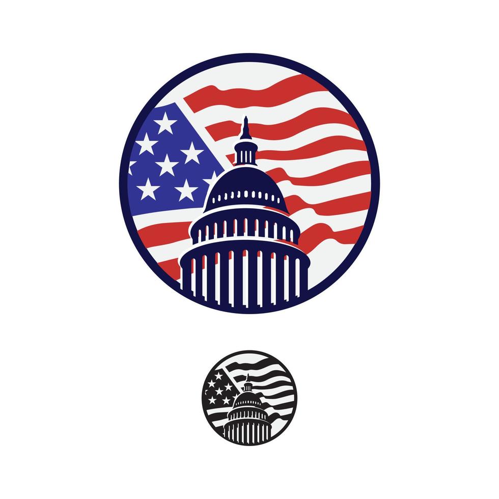 creatief gemakkelijk Amerikaans Capitol gebouw vector logo ontwerp