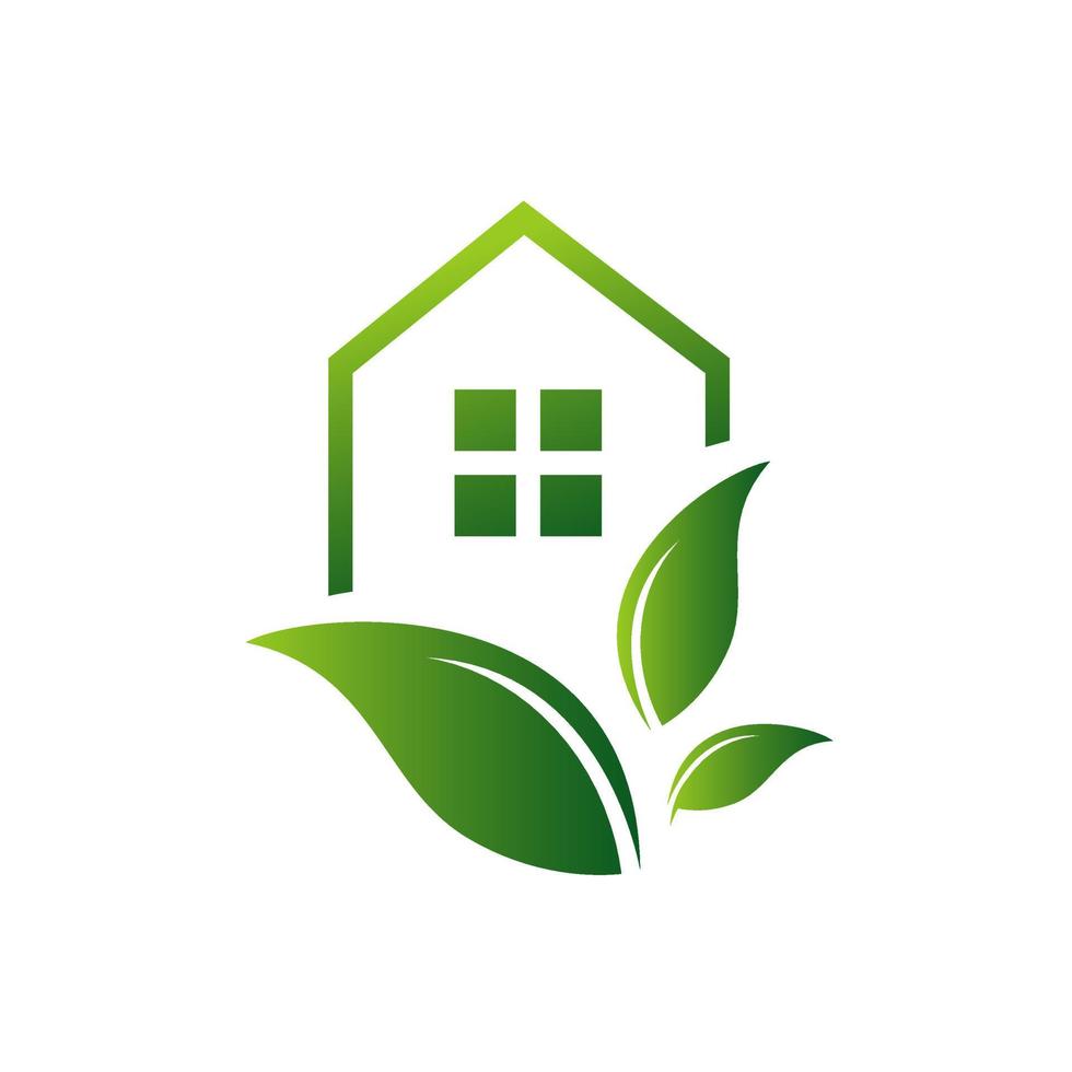 milieu vriendelijk huis eco groen huis logo vector icoon ontwerp