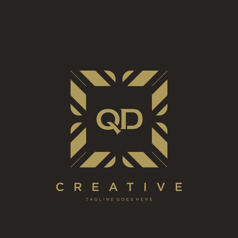 qd eerste brief luxe ornament monogram logo sjabloon vector