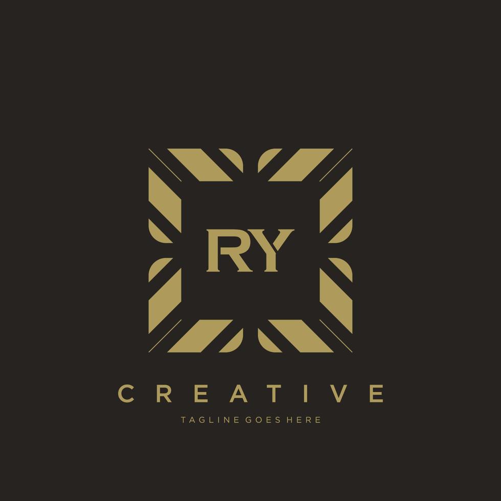 ry eerste brief luxe ornament monogram logo sjabloon vector