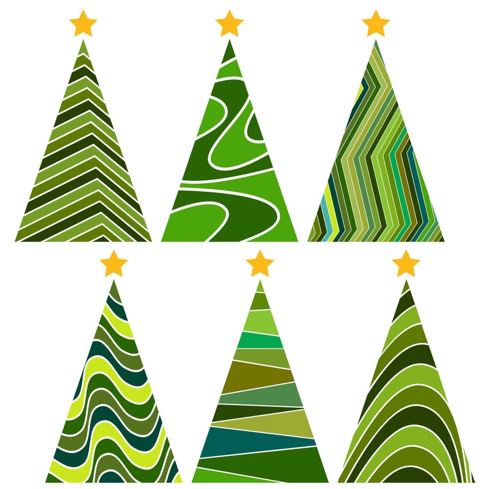 reeks van Kerstmis bomen. geïsoleerd vector illustratie voor vrolijk Kerstmis en gelukkig nieuw jaar.