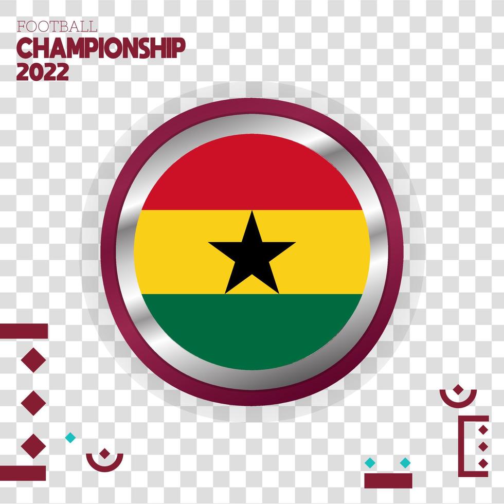 Ghana vlag natie 3d effect vector met geïsoleerd kleur achtergrond