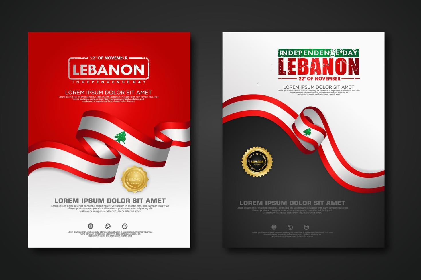 reeks poster ontwerp Libanon onafhankelijkheid dag achtergrond sjabloon vector