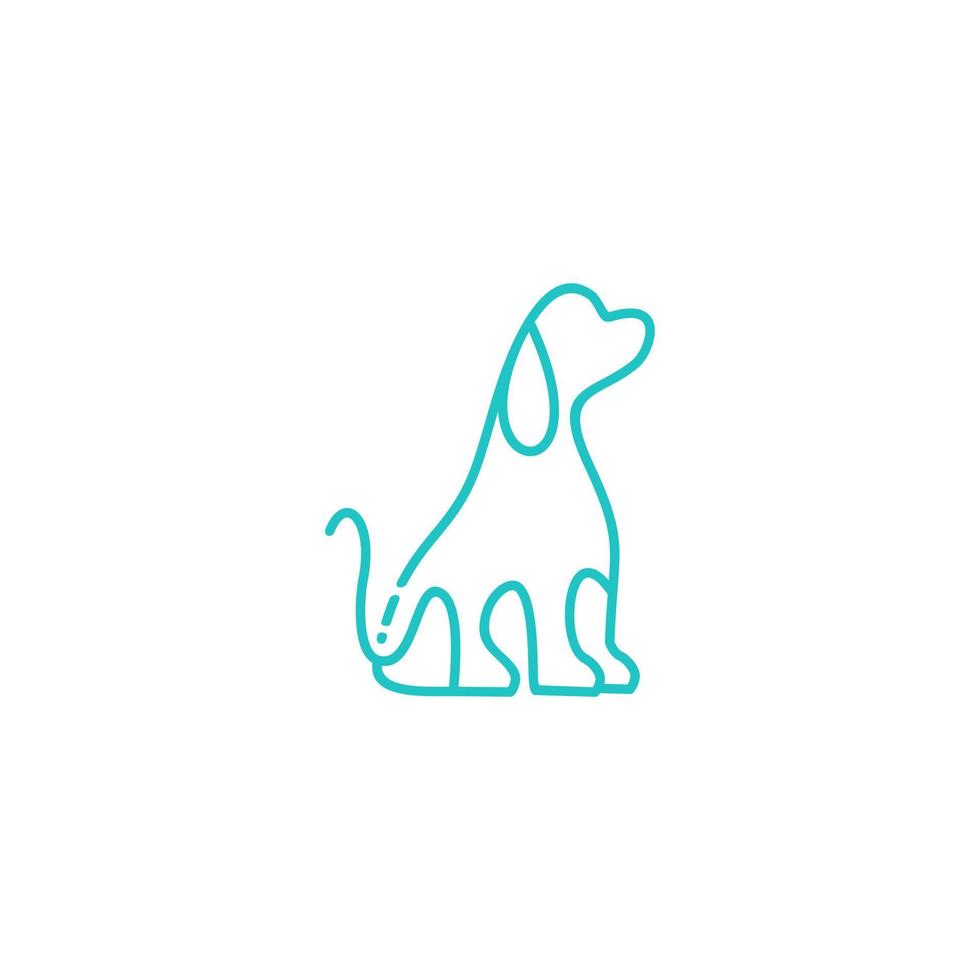 zittend hond lijn kunst monoline logo Sjablonen vector