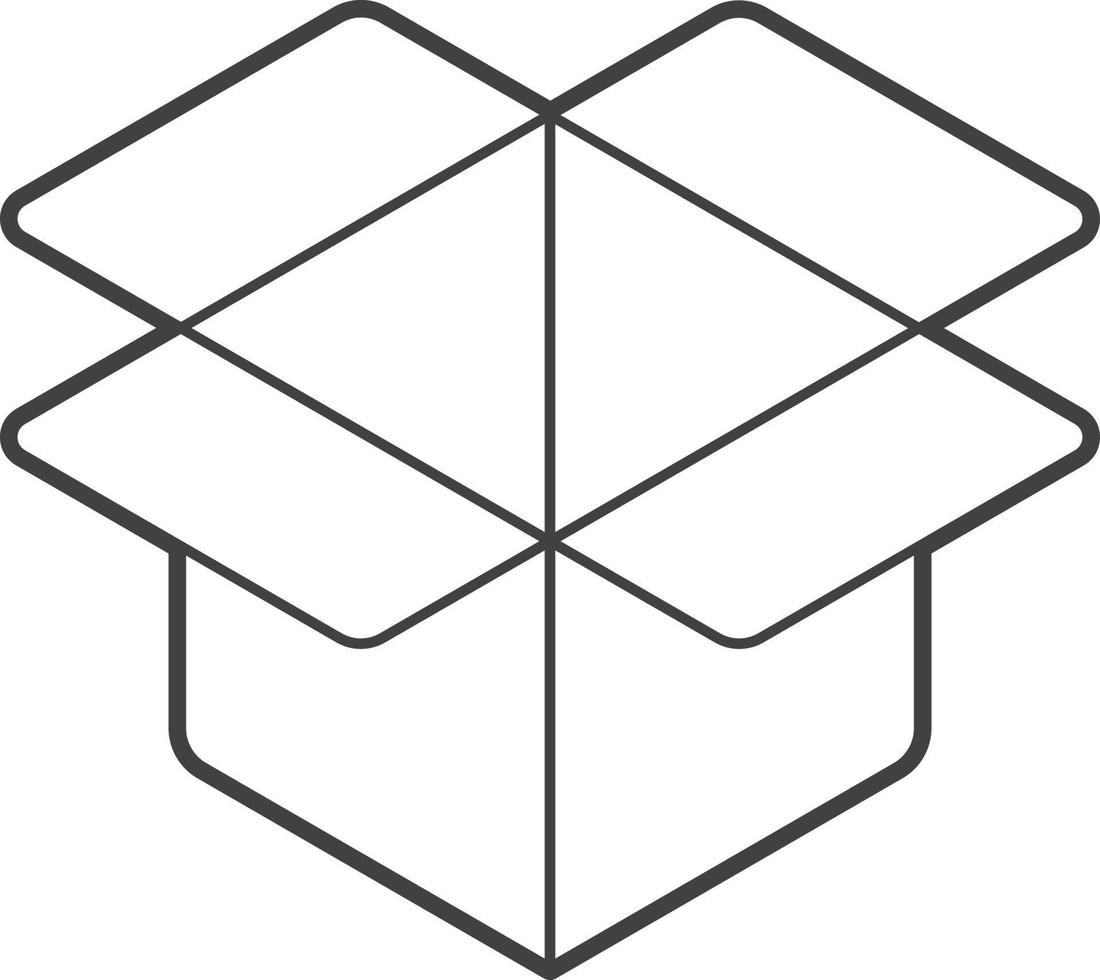 Open doos illustratie in minimaal stijl vector