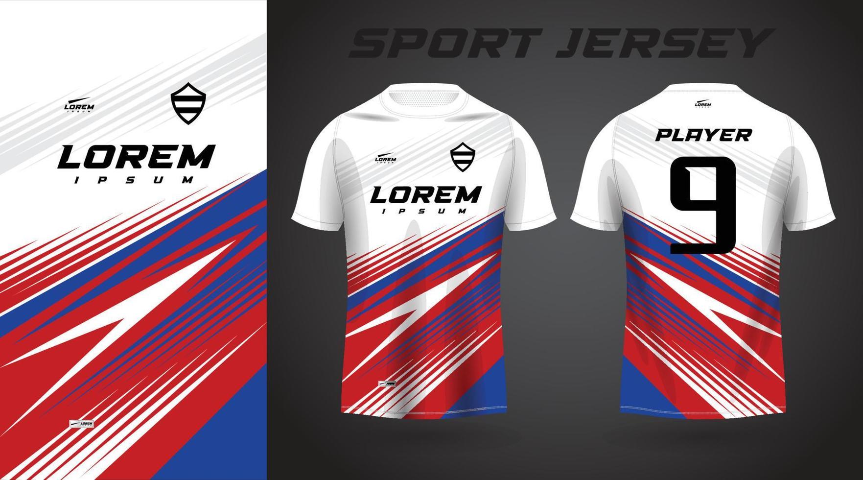 rood blauw shirt sport jersey ontwerp vector