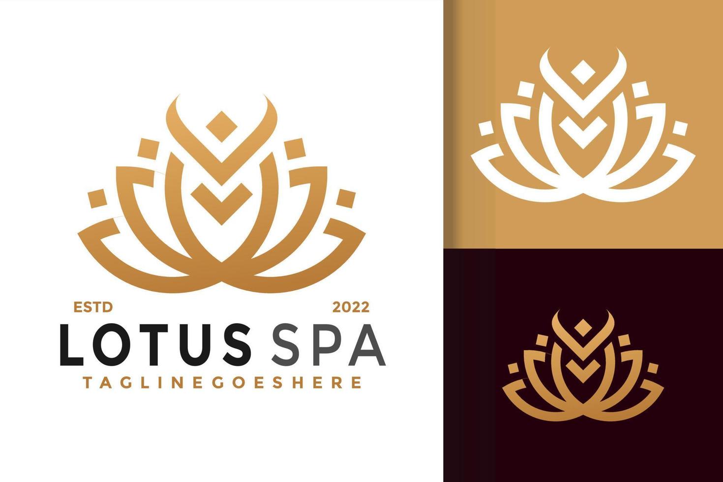 luxe lotus spa logo ontwerp, merk identiteit logos vector, modern logo, logo ontwerpen vector illustratie sjabloon