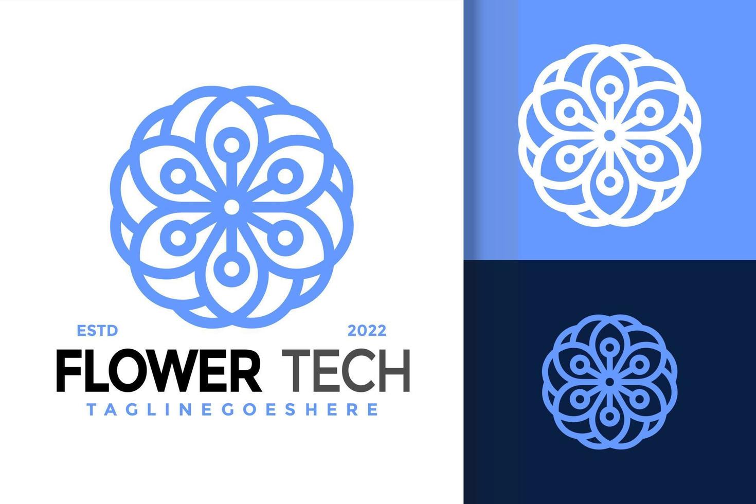 bloem technologie logo ontwerp, merk identiteit logos vector, modern logo, logo ontwerpen vector illustratie sjabloon