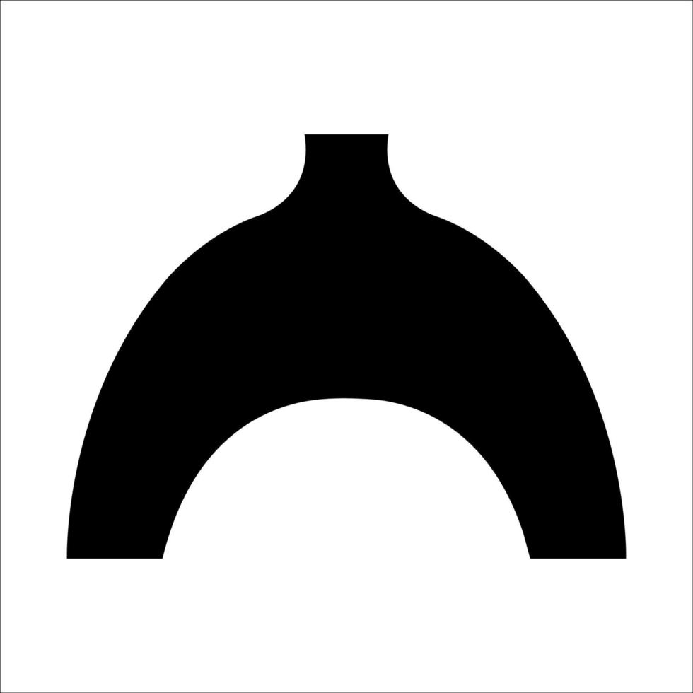 zwart vector illustratie van modern keramisch vaas. single element in modieus boho stijl geïsoleerd Aan wit achtergrond