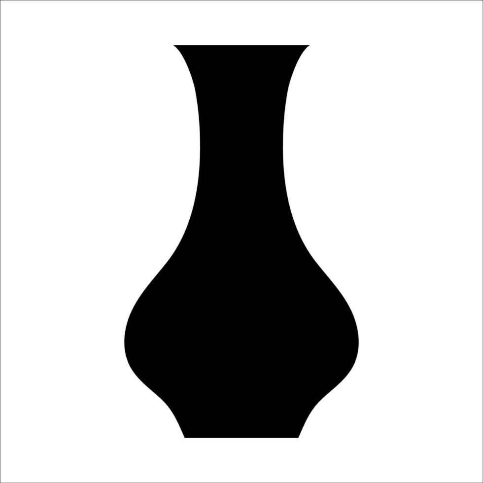 zwart vector illustratie van modern keramisch vaas. single element in modieus boho stijl geïsoleerd Aan wit achtergrond