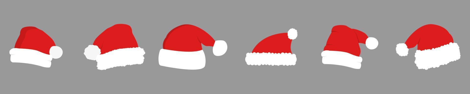 de kerstman hoeden vector verzameling. de kerstman petten in vlak ontwerp