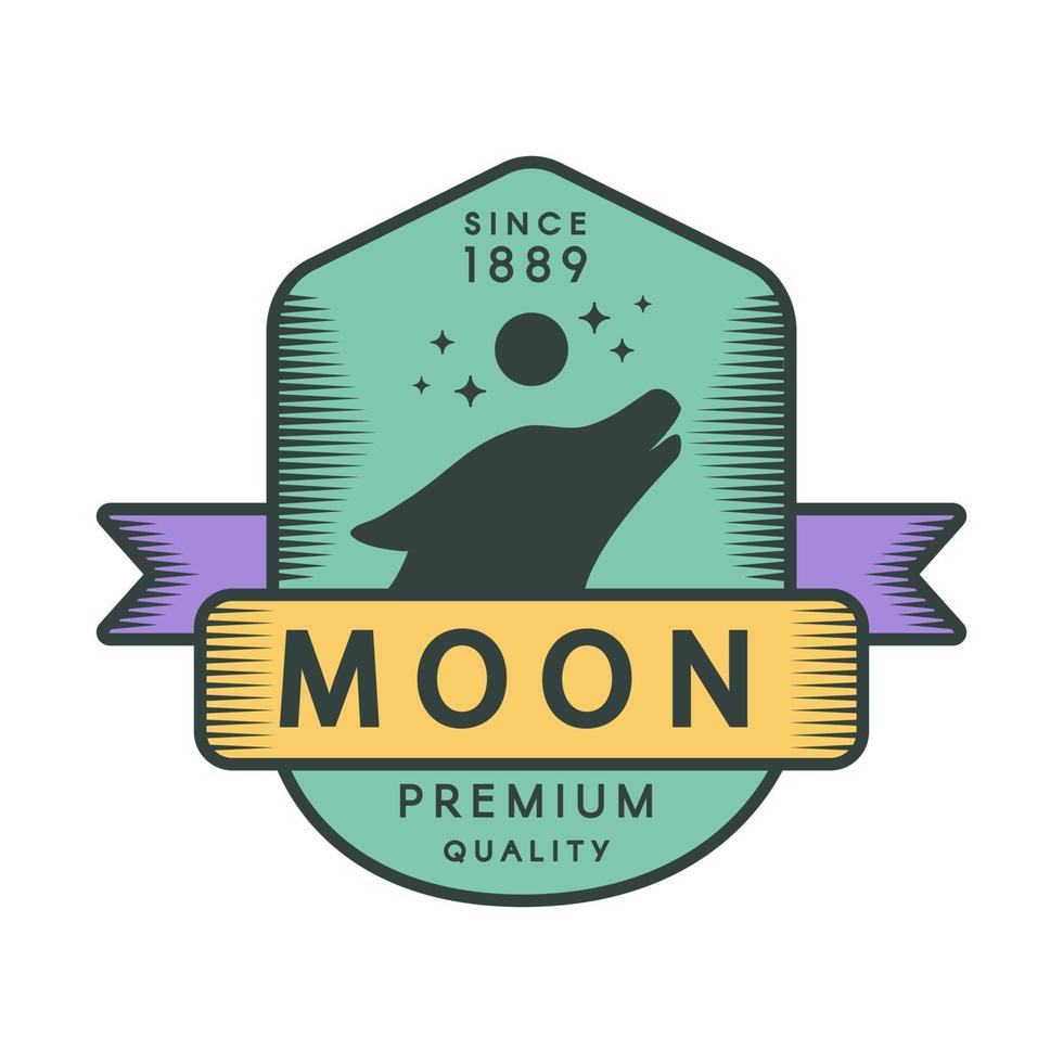 maan kleur retro logo sjabloon vector