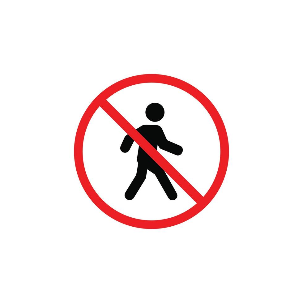 Nee voetganger wandelen symbool teken vector