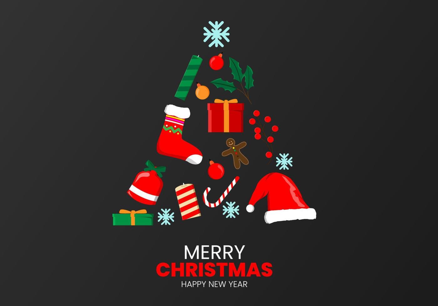 Kerstmis boom achtergrond met decoratie elementen en cadeaus vector