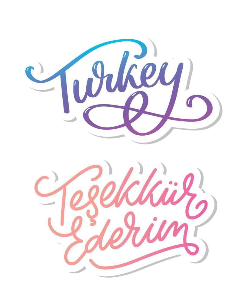 tekst in het turks bedankt. belettering. inkt illustratie. moderne borstel kalligrafie geïsoleerd op een witte achtergrond. t-shirtontwerp. vector