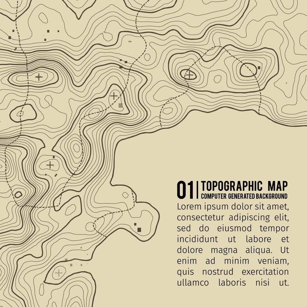 topografisch kaart achtergrond met ruimte voor kopiëren . lijn topografie kaart contour achtergrond , geografisch rooster abstract vector illustratie . berg wandelen spoor over- terrein .