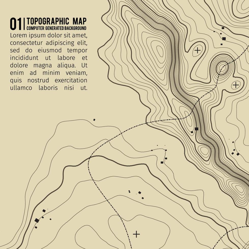 topografisch kaart achtergrond met ruimte voor kopiëren . lijn topografie kaart contour achtergrond , geografisch rooster abstract vector illustratie . berg wandelen spoor over- terrein .