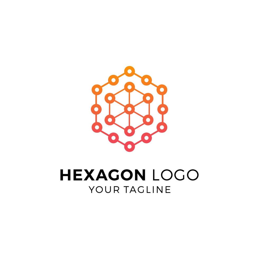 kleurrijk zeshoek logo ontwerp vector illustratie