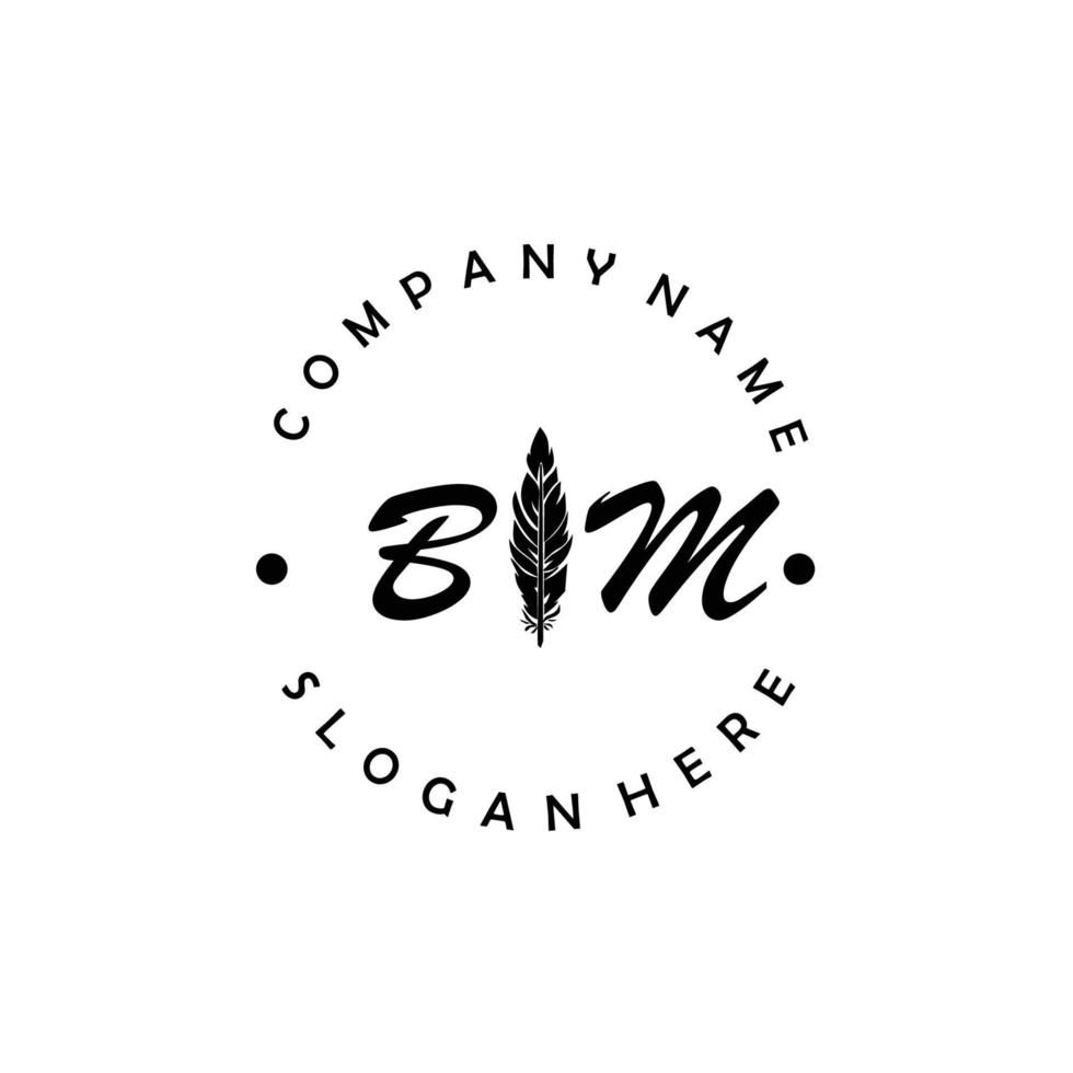 eerste bm brief logo elegant bedrijf merk luxe vector