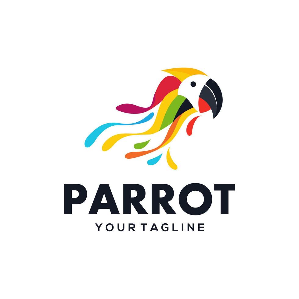 papegaai logo ontwerp vector illustratie