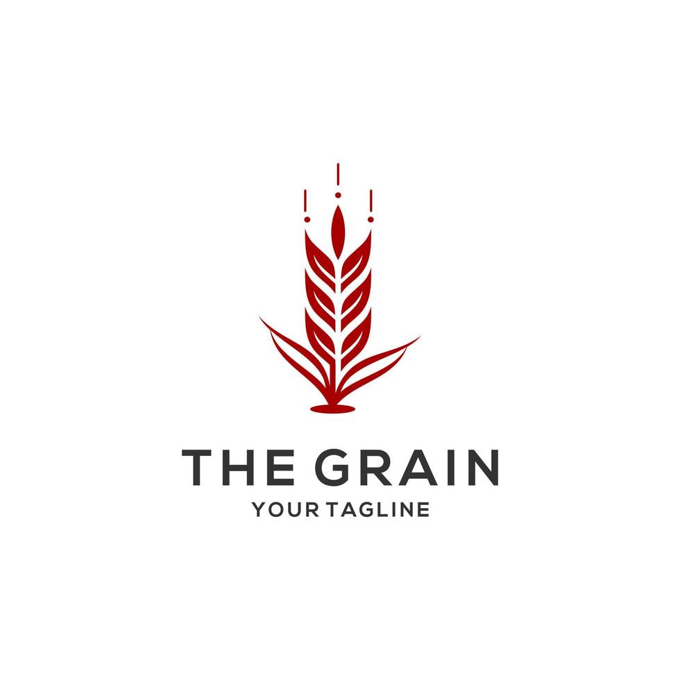 tarwe graan landbouw logo ontwerp vector sjabloon