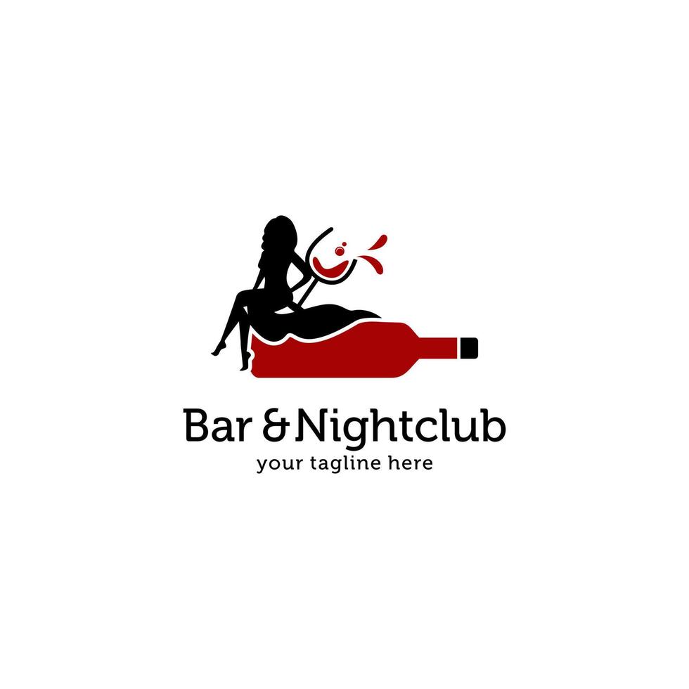 bar en nachtclub logo vector sjabloon