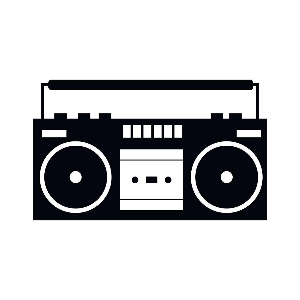 boombox zwart gemakkelijk icoon vector