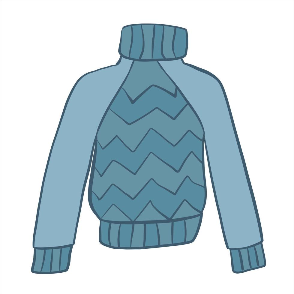 kleur vector illustratie. warm gebreid winter trui met patronen.